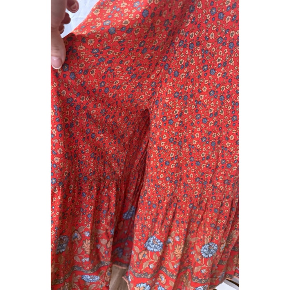 Natural Life Wide Leg Tiered Floral Romper Size S Oversized Pockets Sleeveless - Picture 4 of 15
